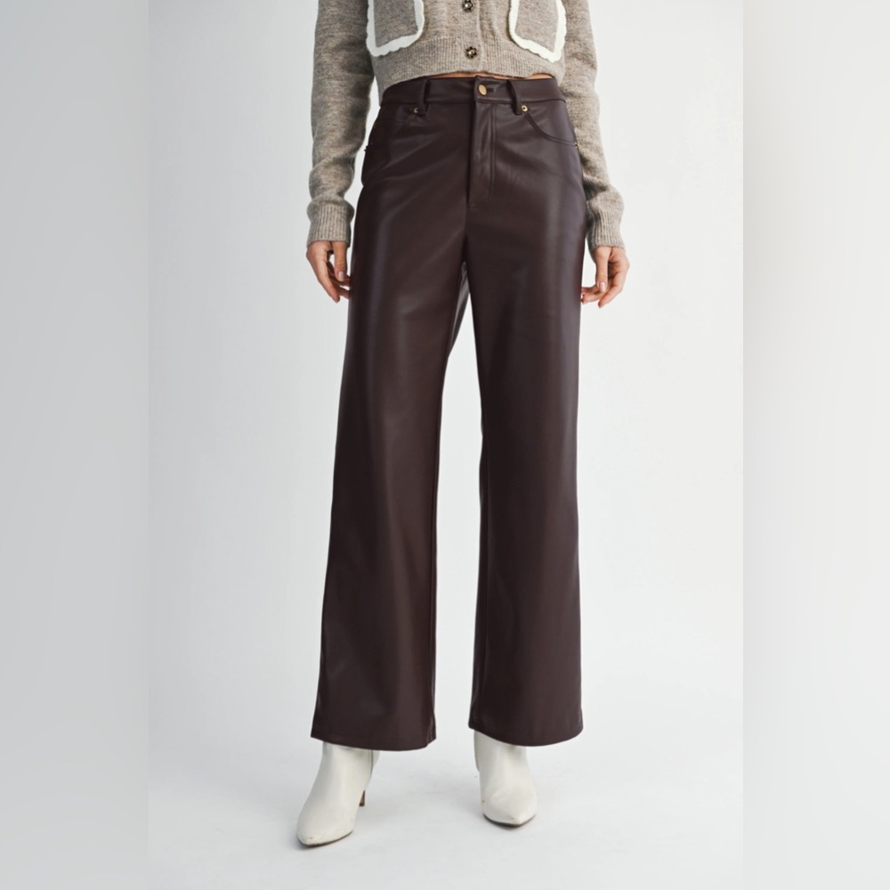 Leatherline Straight Pants